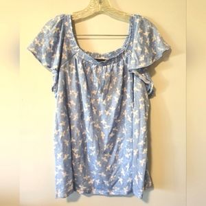 Loft Linen Bee Print Top - petite large